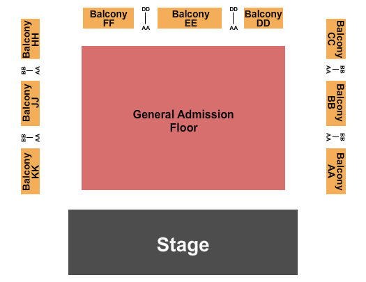 Reserved seating chart for Revolution Hall